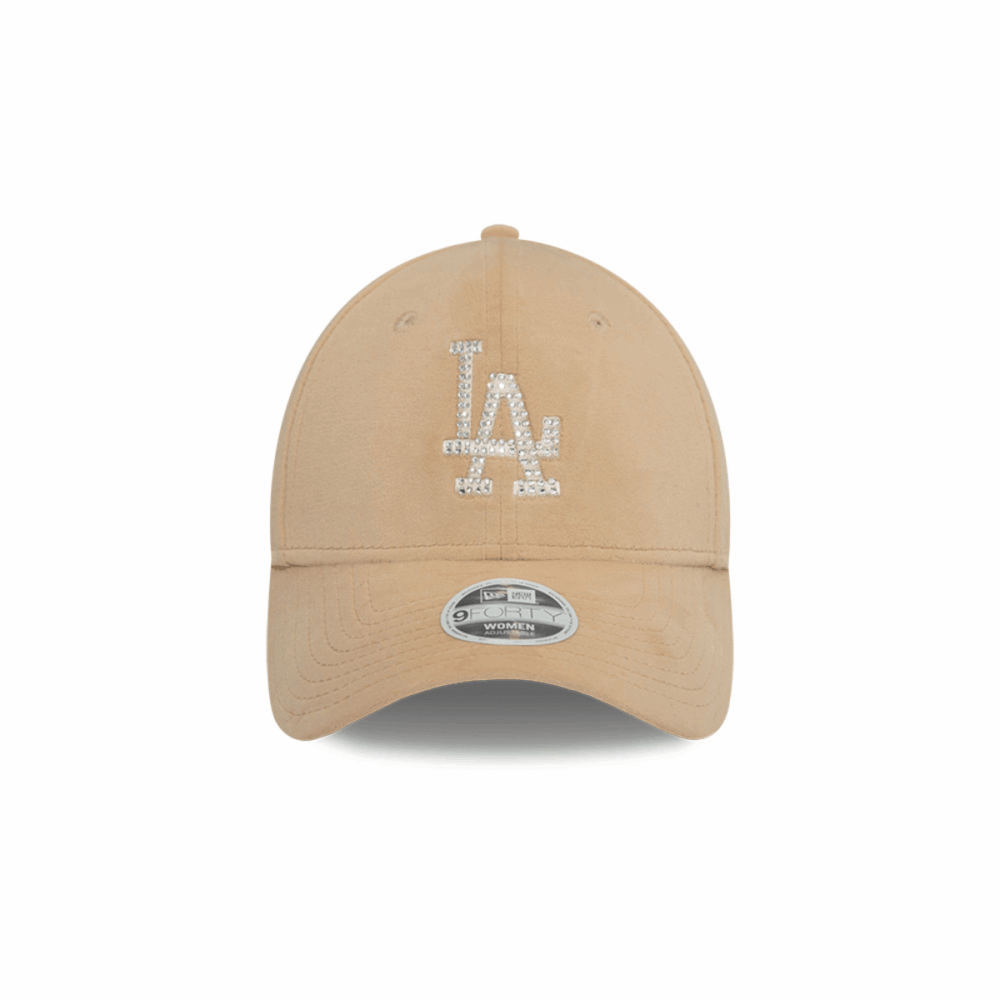 New Era LA Dodgers Velour Diamante 9FORTY Beige Stapback - Image 2