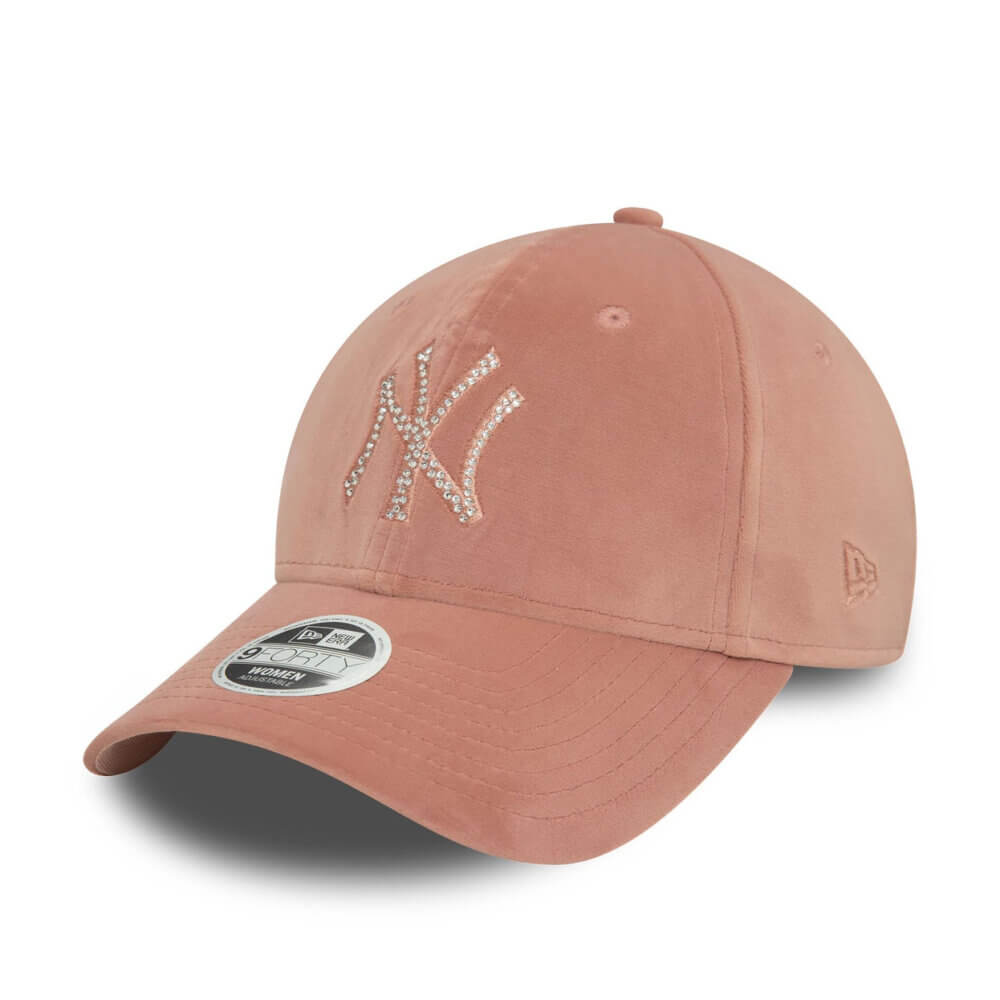 New Era NY Yankees Velour Diamante 9Forty Pink Strapback