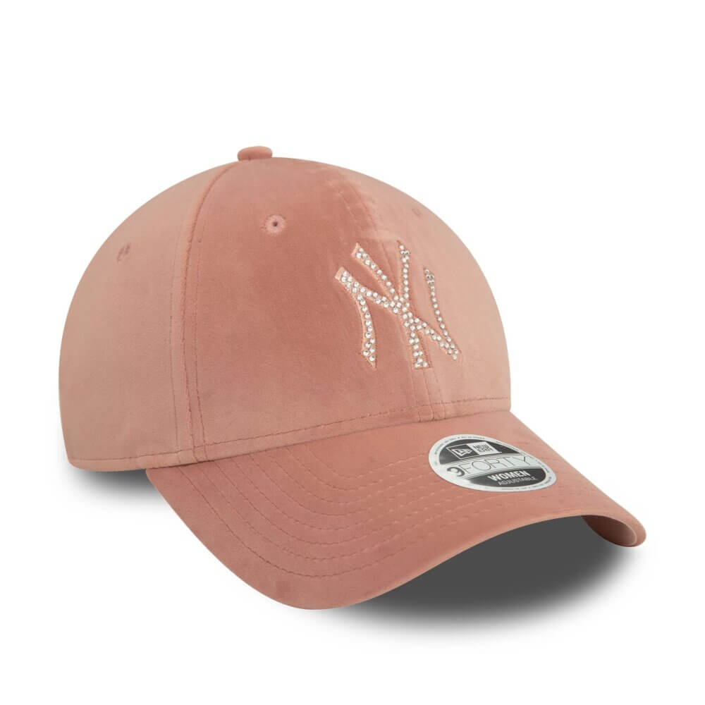 New Era NY Yankees Velour Diamante 9Forty Pink Strapback - Image 3