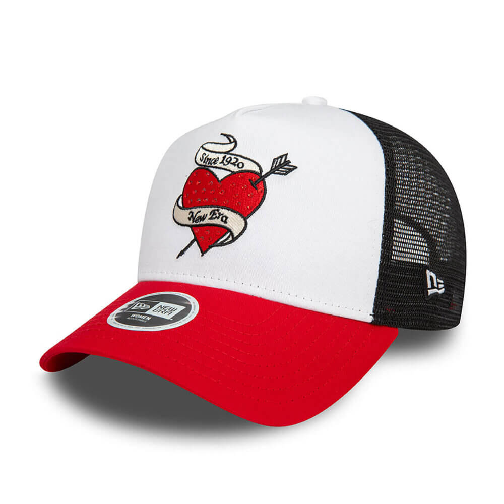 New Era Adjustable Womens Rhinestone Red A-Frame Trucker