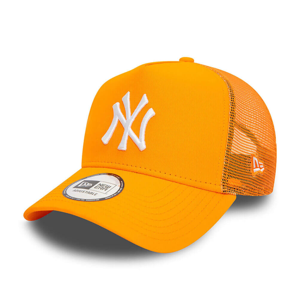 New Era Adjustable New York Yankees Orange A-Frame Trucker